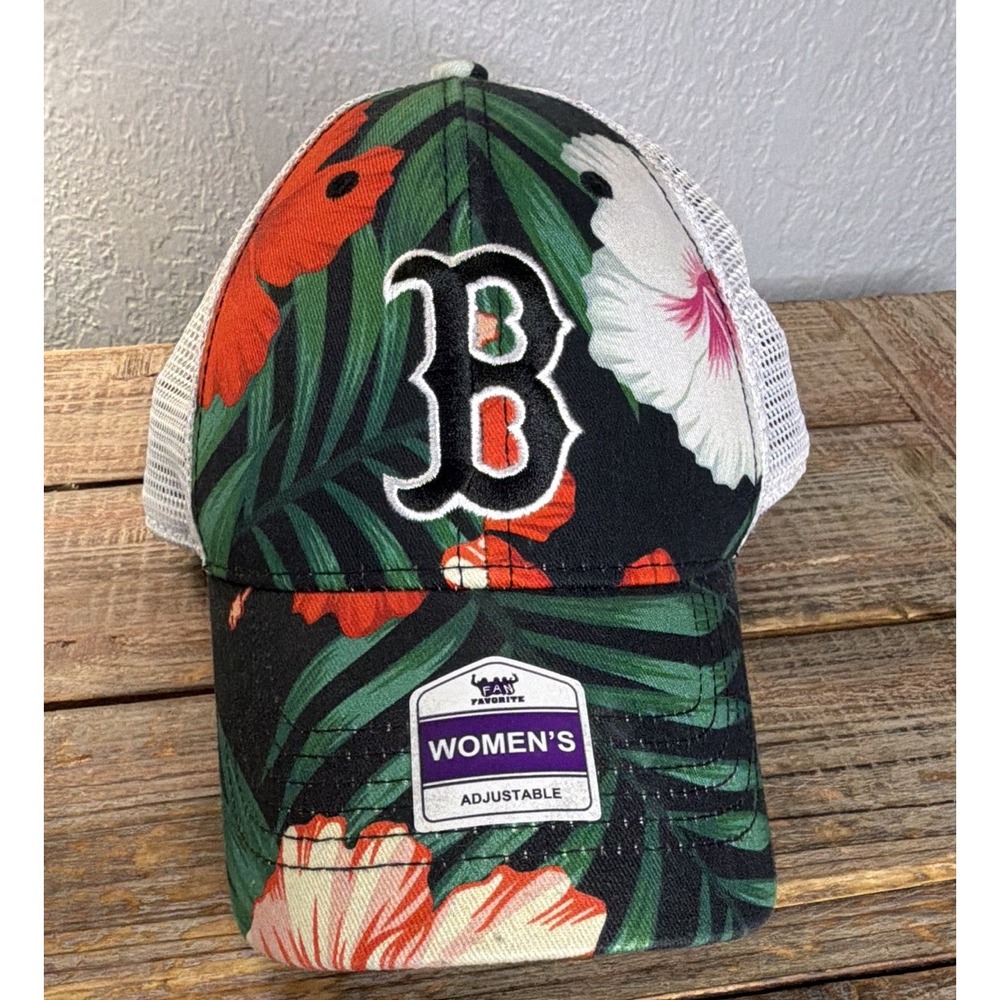 Fan Favorite Boston Red Sox Women's Floral Mesh Trucker Hat Adjustable